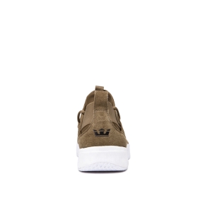 Supra Mens TITANIUM Low Top Shoes Olive/white | US-20640